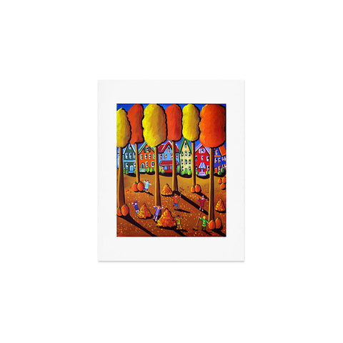 Renie Britenbucher Kids Raking Leaves Art Print