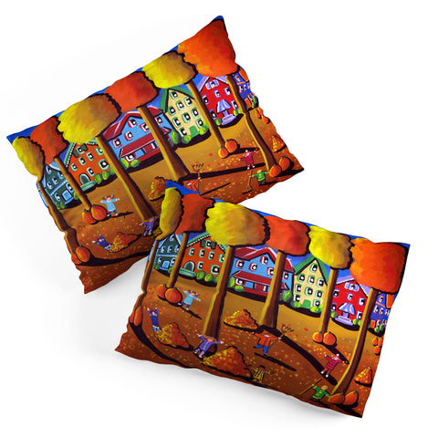 Renie Britenbucher Kids Raking Leaves Pillow Shams