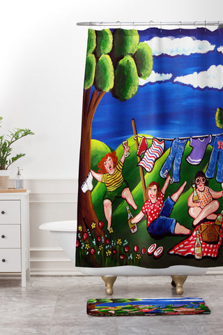 Renie Britenbucher Laundry Day Divas Shower Curtain And Mat