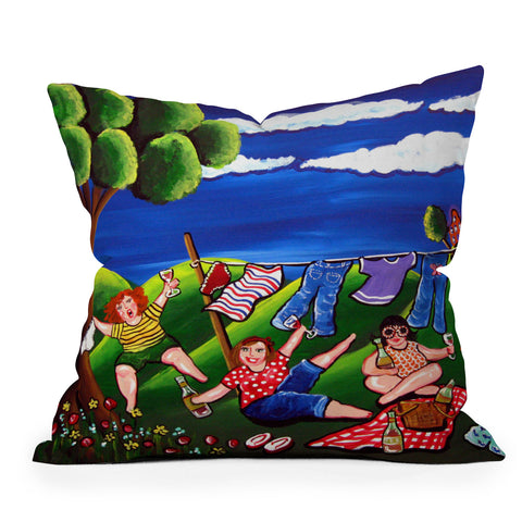 Renie Britenbucher Laundry Day Divas Throw Pillow