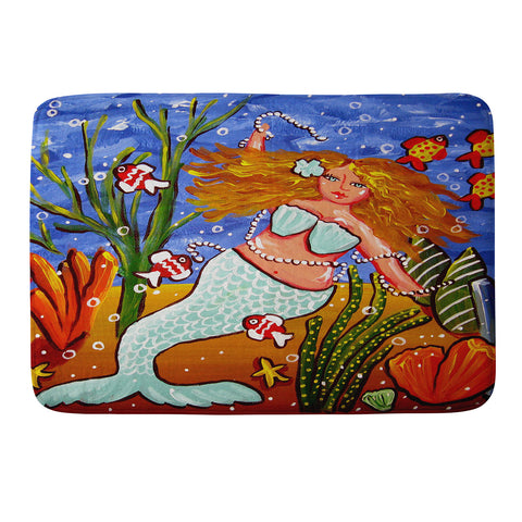 Renie Britenbucher Light Blue Mermaid Memory Foam Bath Mat