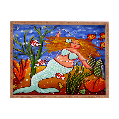 Renie Britenbucher Light Blue Mermaid Rectangular Tray