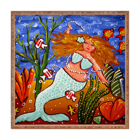 Renie Britenbucher Light Blue Mermaid Square Tray
