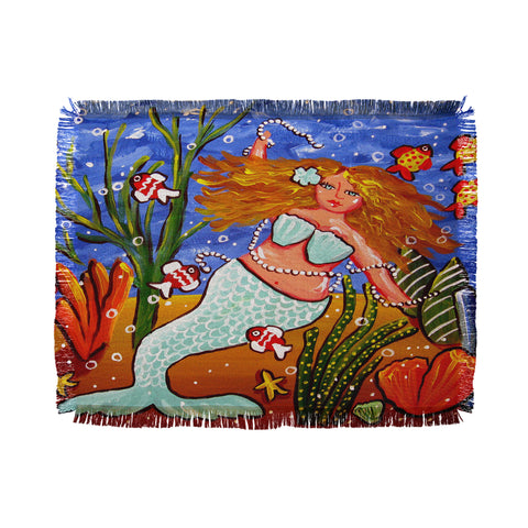 Renie Britenbucher Light Blue Mermaid Throw Blanket