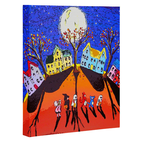 Renie Britenbucher Little Trick Or Treaters Halloween Night Art Canvas