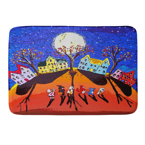 Renie Britenbucher Little Trick Or Treaters Halloween Night Memory Foam Bath Mat