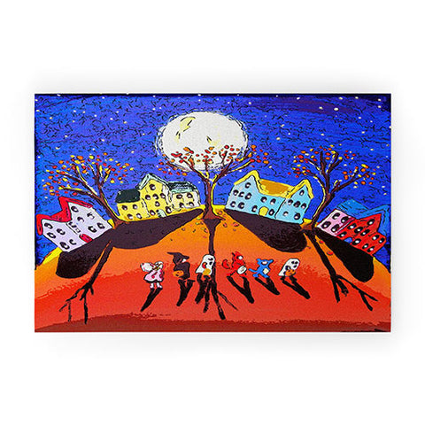 Renie Britenbucher Little Trick Or Treaters Halloween Night Welcome Mat