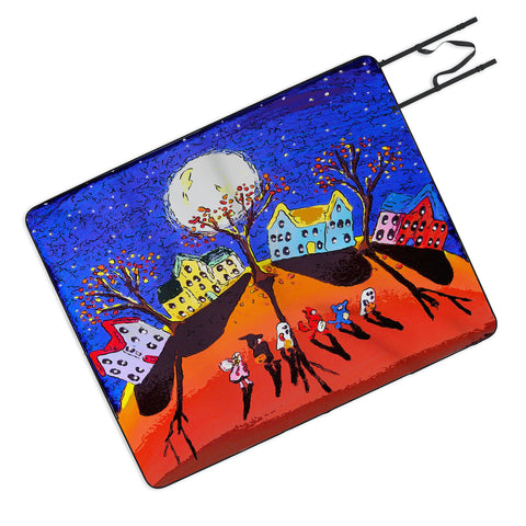 Renie Britenbucher Little Trick Or Treaters Halloween Night Picnic Blanket