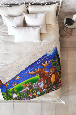 Renie Britenbucher Love You To The Moon And Back Fleece Throw Blanket