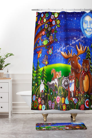 Renie Britenbucher Love You To The Moon And Back Shower Curtain And Mat