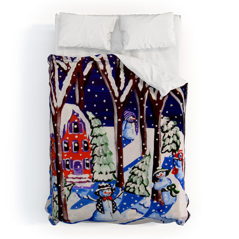 Renie Britenbucher Magic Snowmen Duvet Cover