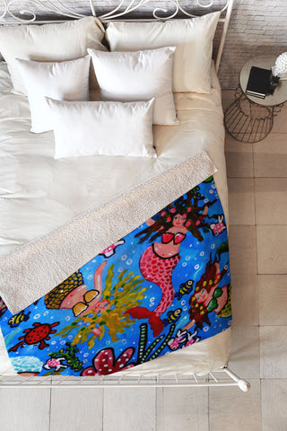 Renie Britenbucher Mermaids 1 Fleece Throw Blanket