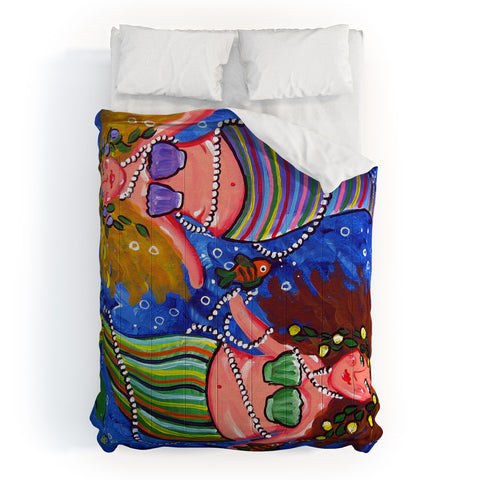 Renie Britenbucher Mermaids In Stripes Comforter