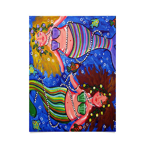 Renie Britenbucher Mermaids In Stripes Poster