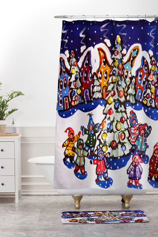 Renie Britenbucher Oh Christmas Tree Shower Curtain And Mat