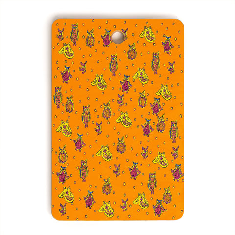Renie Britenbucher Orange Owls Cutting Board Rectangle