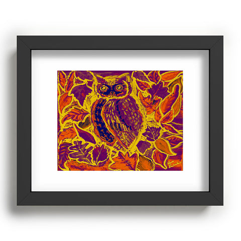 Renie Britenbucher Owl Orange Batik Recessed Framing Rectangle