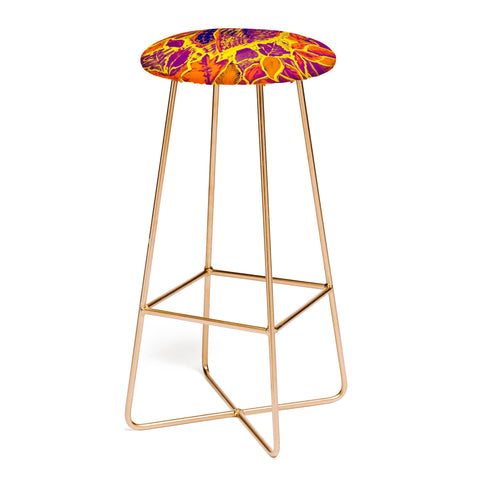 Renie Britenbucher Owl Orange Batik Bar Stool