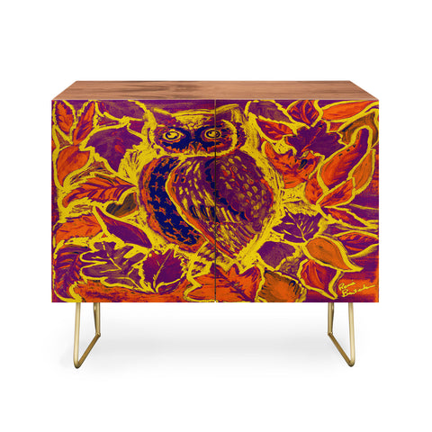Renie Britenbucher Owl Orange Batik Credenza