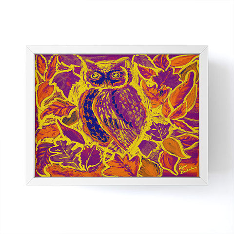 Renie Britenbucher Owl Orange Batik Framed Mini Art Print