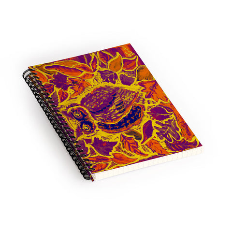 Renie Britenbucher Owl Orange Batik Spiral Notebook