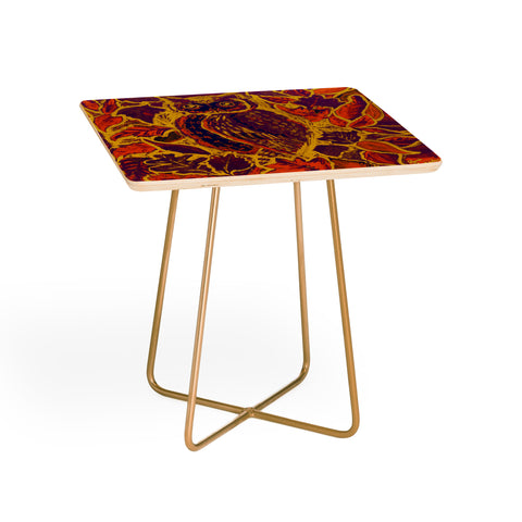 Renie Britenbucher Owl Orange Batik Side Table