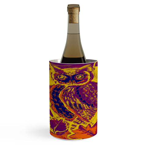 Renie Britenbucher Owl Orange Batik Wine Chiller