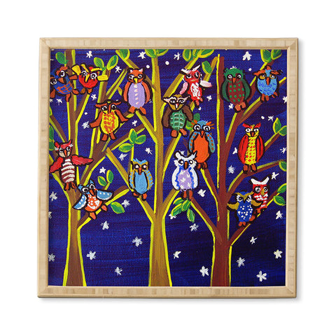 Renie Britenbucher Owl Party Framed Wall Art