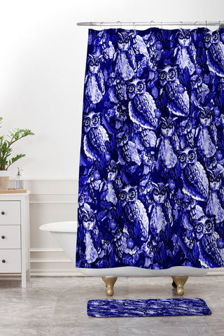 Renie Britenbucher Owls Purple Shower Curtain And Mat