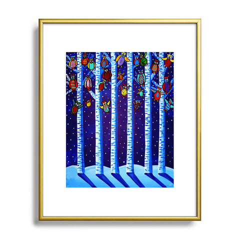 Renie Britenbucher Party Owls Metal Framed Art Print
