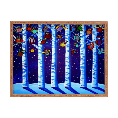 Renie Britenbucher Party Owls Rectangular Tray