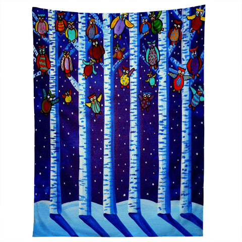 Renie Britenbucher Party Owls Tapestry