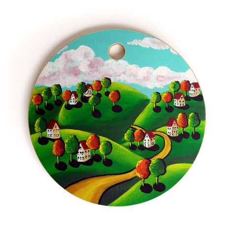 Renie Britenbucher Peaceful Day Landscape Cutting Board Round
