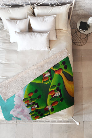 Renie Britenbucher Peaceful Day Landscape Fleece Throw Blanket