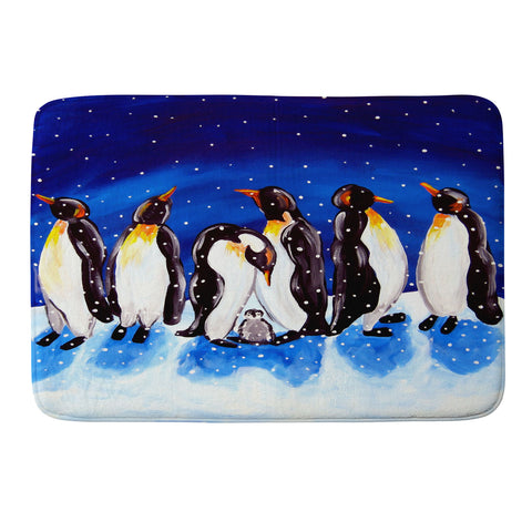 Renie Britenbucher Penguin Party Memory Foam Bath Mat