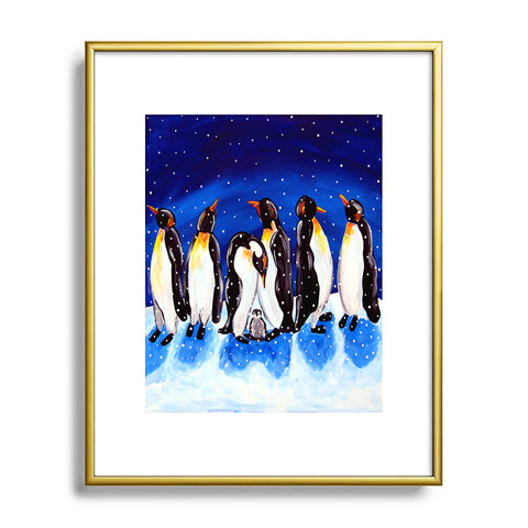 Renie Britenbucher Penguin Party Metal Framed Art Print