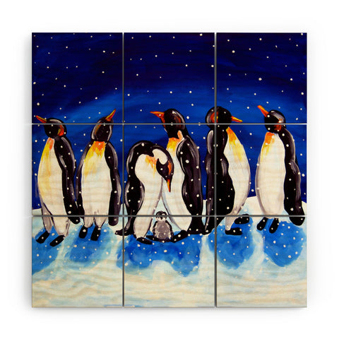 Renie Britenbucher Penguin Party Wood Wall Mural