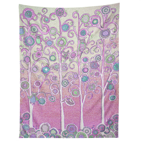 Renie Britenbucher Pink Owls Tapestry