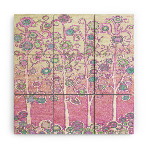 Renie Britenbucher Pink Owls Wood Wall Mural