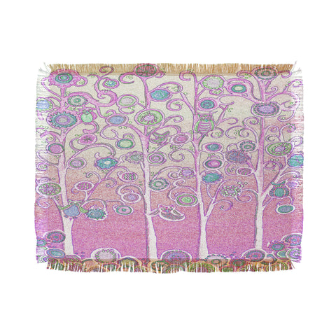 Renie Britenbucher Pink Owls Throw Blanket