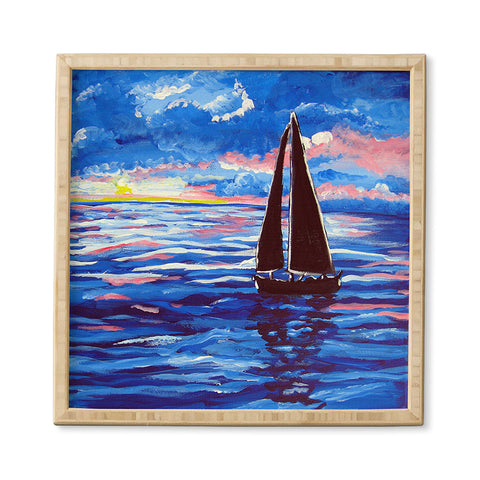 Renie Britenbucher Pink Sunset Sail Framed Wall Art