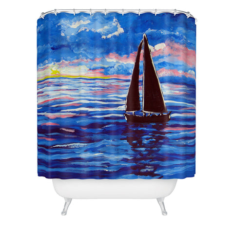 Renie Britenbucher Pink Sunset Sail Shower Curtain
