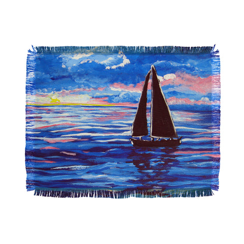Renie Britenbucher Pink Sunset Sail Throw Blanket