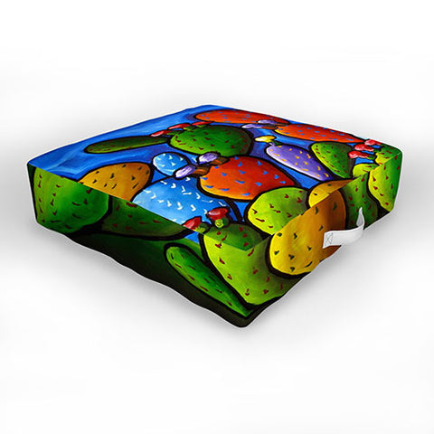 Renie Britenbucher Prickly Pear Cactus Outdoor Floor Cushion
