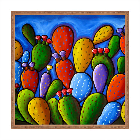 Renie Britenbucher Prickly Pear Cactus Square Tray