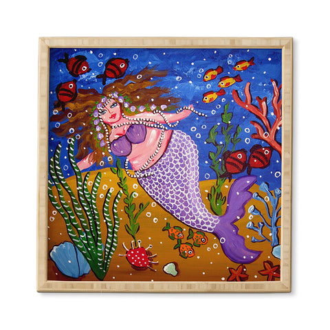 Renie Britenbucher Purple Mermaid Framed Wall Art