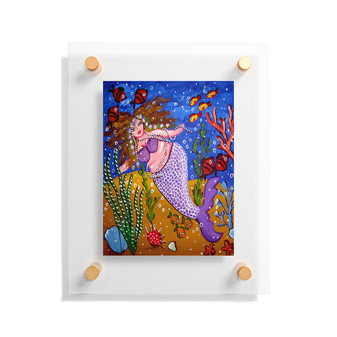Renie Britenbucher Purple Mermaid Floating Acrylic Print