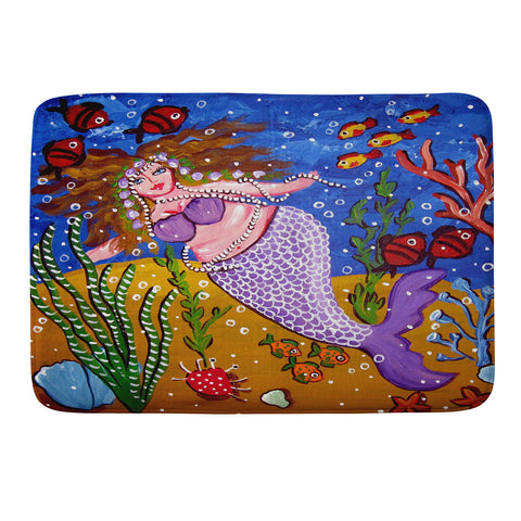 Renie Britenbucher Purple Mermaid Memory Foam Bath Mat