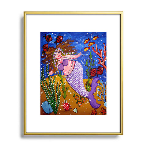 Renie Britenbucher Purple Mermaid Metal Framed Art Print