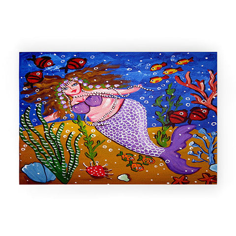 Renie Britenbucher Purple Mermaid Welcome Mat
